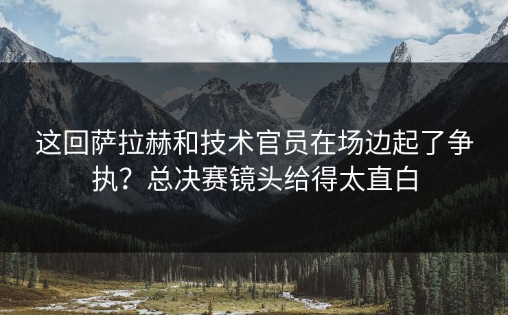 这回萨拉赫和技术官员在场边起了争执？总决赛镜头给得太直白